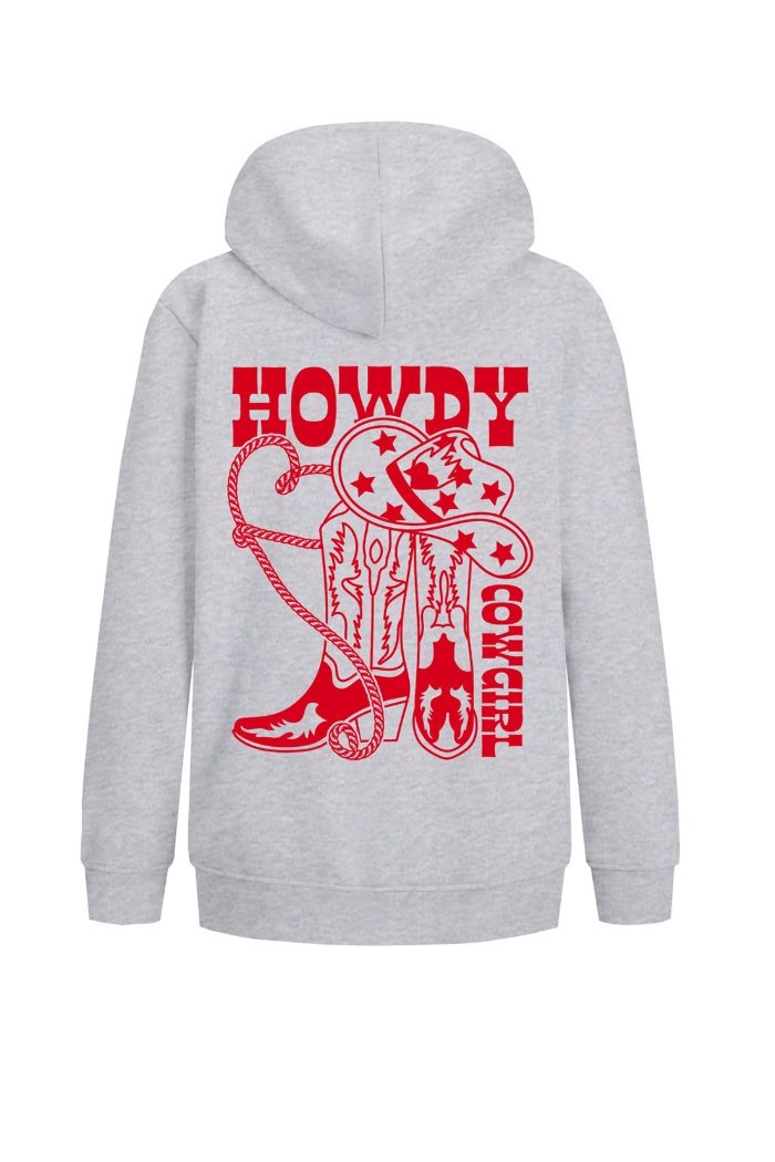 Howdy hoodie, Light Grey Melange